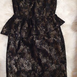 Special Occasion Black and Gold Mini Dress by MM Couture size M